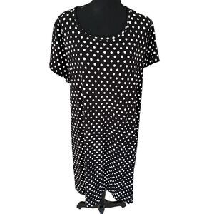 Jamie & Layla Plus Short Sleeve Polka Dot Dress Black/white
